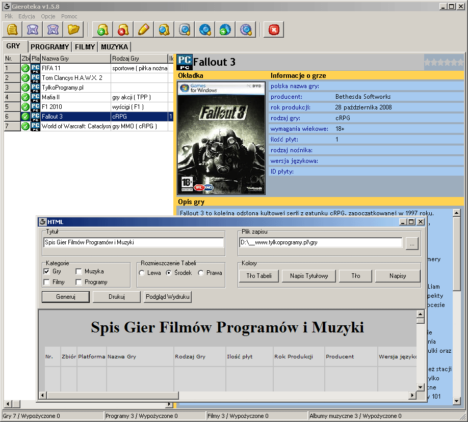 Program Do Robienia Gier Chomikuj Gieroteka 1.5.9 - program do katalogowania gier, programów